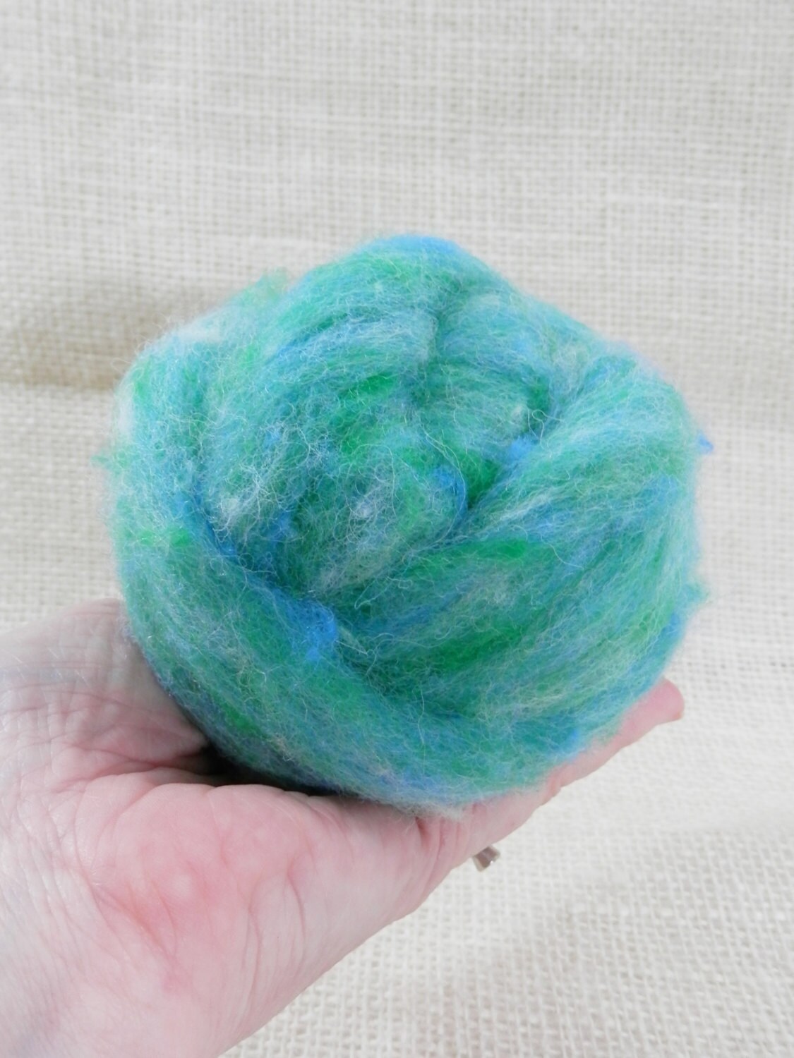 Needle Felting Wool Batting in Sea Green Wool Batting Etsy