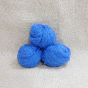 Needle felting wool batting in Azure, wool batting, felting supplies, fleece wool batting in Azure, bright blue wool, wool for spinning,