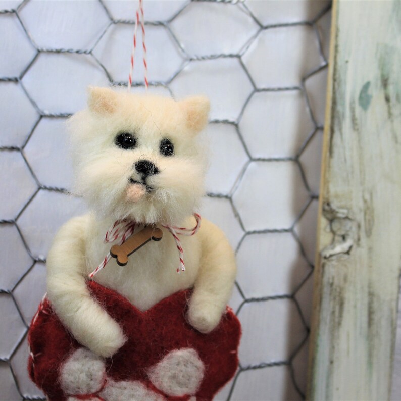 Needle felted Westie Maltese Bichon shih tzu wool felt | Etsy