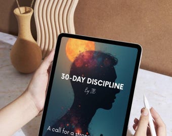 30-dniowy planer dyscypliny w formacie PDF – do pobrania w wersji cyfrowej, produktywność, śledzenie nawyków, planer typu „wszystko w jednym”