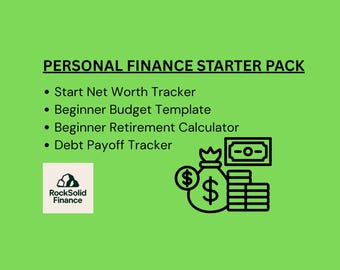 Personal Finance Starter Pack - Budget, Retirement, Net Worth, Debt Trackers (Excel)