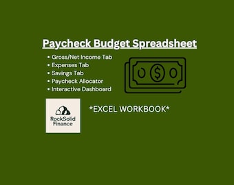 Paycheck Budget Spreadsheet | Zero Based Excel Template (Digital Download