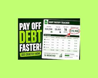 Debt Payoff Tracker Excel Workbook - Instant Download - Snowball Calculator Spreadsheet