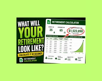 Beginner Retirement Calculator - Excel Workbook - Instant Download