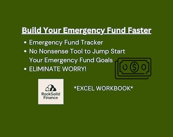 Emergency Fund Tracker - Instant Download Excel Workbook - Financial Safety Planner