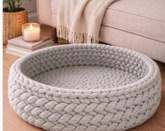 Chunky Crochet Cat Bed Pattern