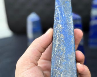 Naturlig Lapis Lazuli-torn, polerad blå kristallpunkt, helande sten, heminredning, andlig ädelsten