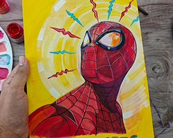 Original Spider-Man Hand-Painted Fine Art Piece