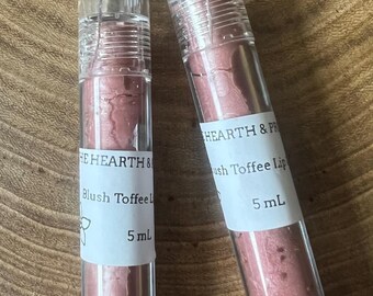 Hearth Glow Lipgloss-Set – Pink & Toffee Duo | Handmade Nicht Haftend Glanz | Natürlicher Bienenwachs Lipgloss