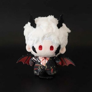 Gotisk ängelplyschleksak, söt demonplyschdocka, mörk estetisk gosedjur, kawaii goth-present, mjuk anime-stilplysch