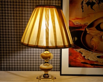 Vintage Small Brass and Onyx Table Lamp
