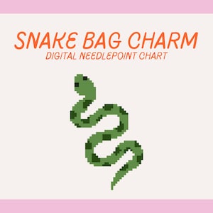 Snake Needlepoint Chart | Bag Charm, Key Fob Pattern (Digital Download)