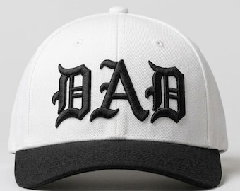 DAD 3D Puff Embroidery Design, Gothic Old English Font, Raised Cap Embroidery File (Digital)