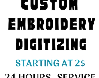 Custom Embroidery Digitizing Service, Logo to Stitch File (DST, PES)