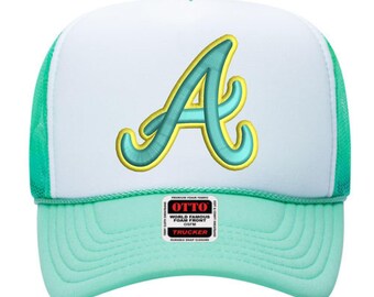 3D Puff Letter A Embroidery Design, Cursive Initial Logo for Caps (Digital Download)