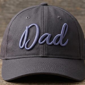 3D Puff Dad Embroidery Design, Script Lettering Cap Logo (Digital File)