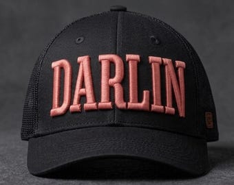 Archivo de bordado 3D DARLIN / Diseño de gorra con letras en relieve llamativas / Descarga instantánea