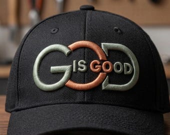 GOD is Good 3D Puff Embroidery Design | Raised Foam Lettering (Digital Embroidery File)