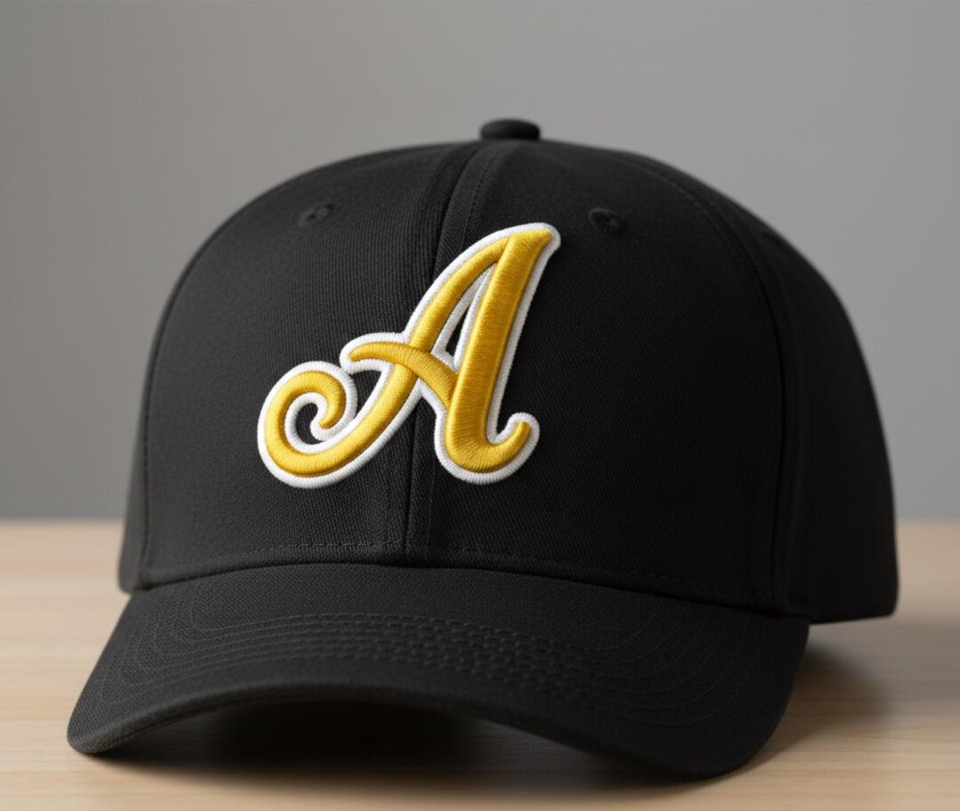 Professional 3D Puff Letter A Embroidery File, Cursive Initial Logo for ...