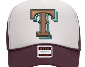 3D Puff Embroidery Letter T Design | Raised Foam Stitch Monogram for Caps & Apparel