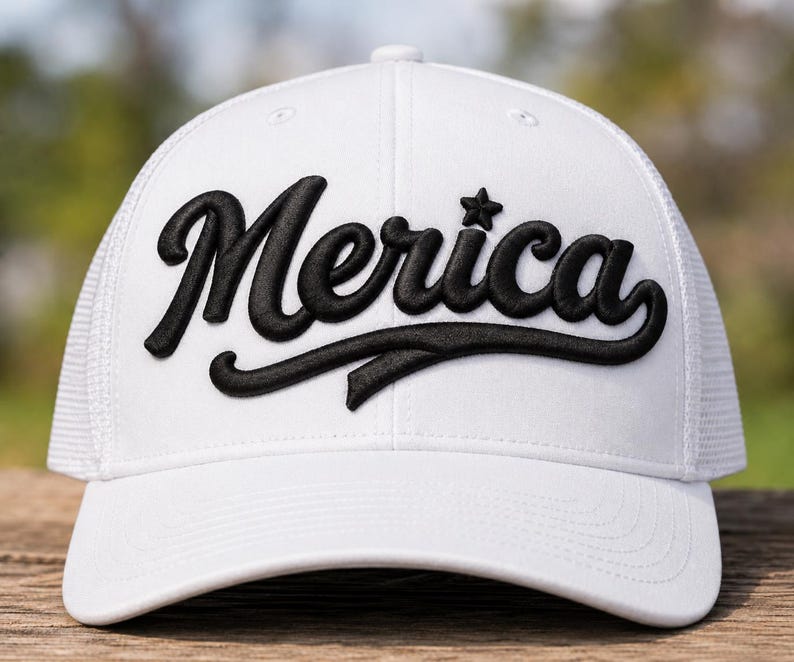 Mercia 3D Puff Embroidery Design | Patriotic USA Digital File, Instant ...