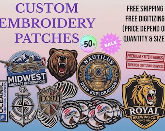 Parches bordados personalizados / Insignias personalizadas para planchar, coser o con velcro