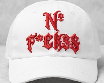 No F*CKS 3D Puff Embroidery Design, Gothic Old English Lettering (Digital Download)