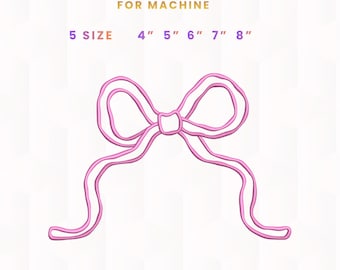 Elegante Schleifenstickerei mit Flachstich | Stickdatei für die Stickmaschine (Digitaler Download)