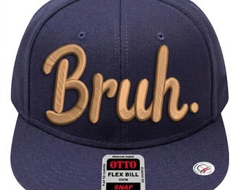 3D Puff “Bruh” Embroidery Design – Bold Script Foam Stitch for Caps & Hats