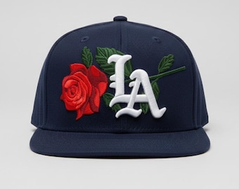 LA Rose Embroidery Design, 3D Puff Floral Hat File (Digital Download)