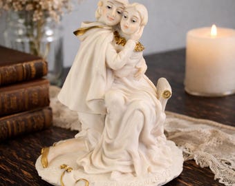 Vintage Sandizell Dresden Lace Porcelain Dancing Victorian Couple