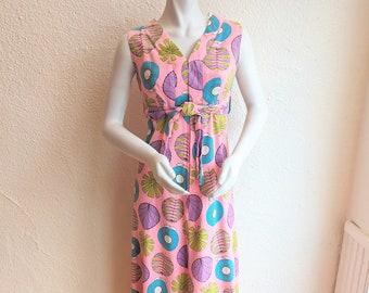 Vintage 1960s 60s Hilda Hawaii Maxi Dress XS