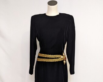 Vintage Oscar De La Renta Studio Luxe Velvet Dress Sz M/L