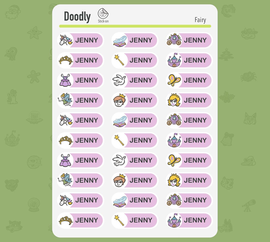 Daycare Labels - Fairy Tale Theme - Name Tags for Kids - 120 ...