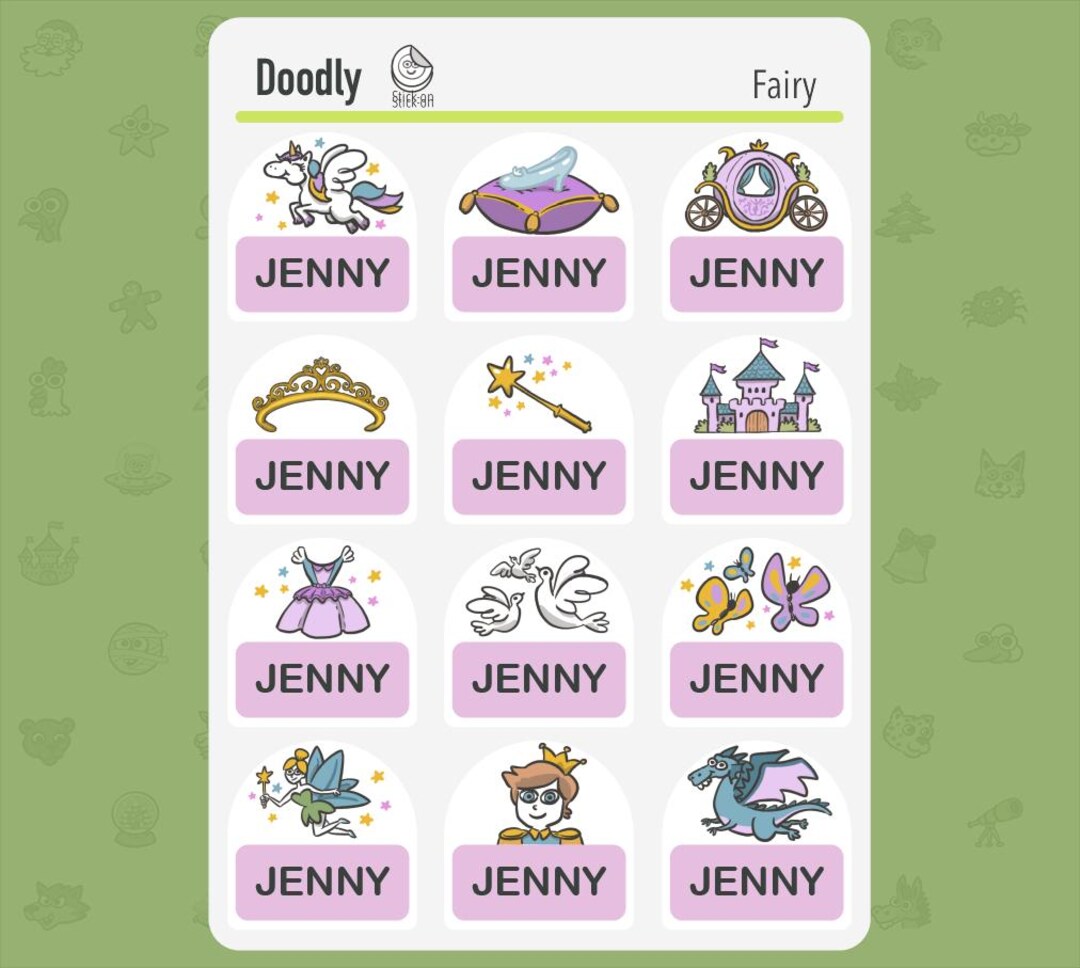 Daycare Labels - Fairy Tale Theme - Name Tags for Kids - 48 ...