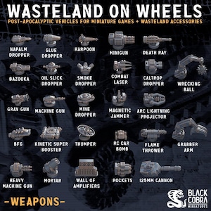 Wasteland on Wheels - Gaslands Car Weapons Pack