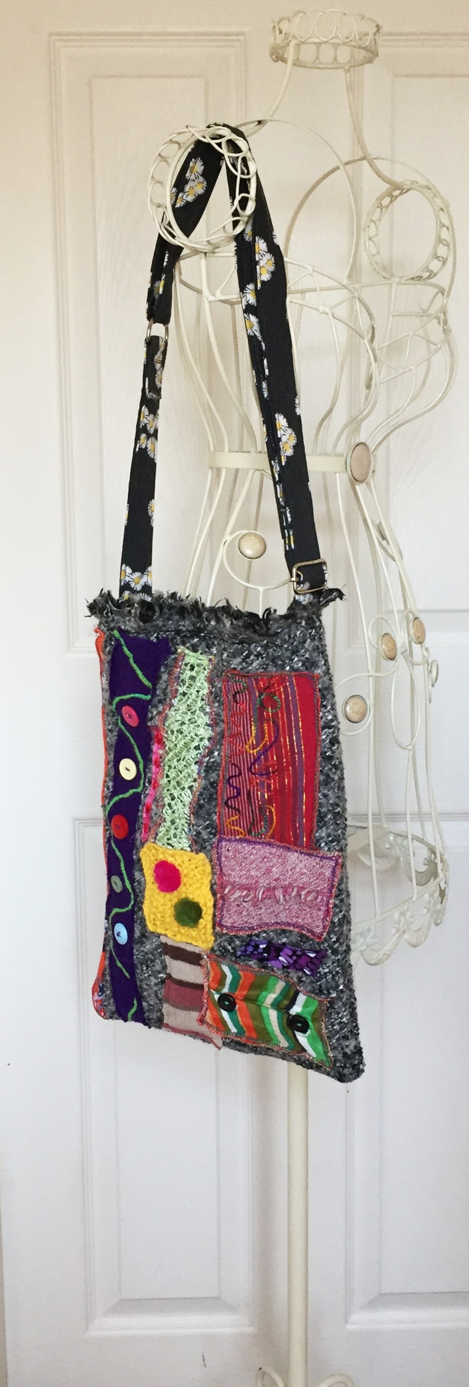 Upcycled Textile Bag Recycled Fabric Handbag Eco Friendly Etsy