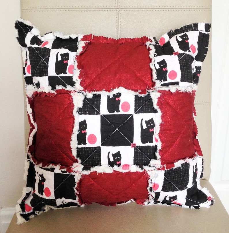 Rag Quilt Pillow Rag Pillow Rag Quilt Cushion Rag Cushion Etsy