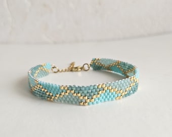 Miyuki bead bracelet - women's bracelet - Miyuki Delica bead bracelet. Stainless steel bracelet - thin bracelet - minimalist jewelry