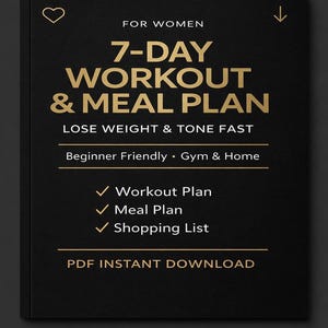 7-Day Workout & Meal Plan for Women • Weight Loss (PDF Download)