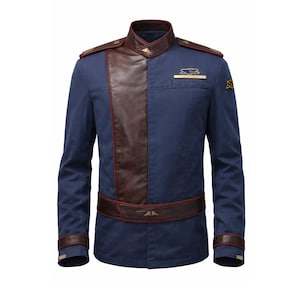 Captain Sheridan Babylon 5 Inspired Blue Cotton Jacket | Sci-Fi Military Cosplay Coat |Handmade Futuristic Uniform