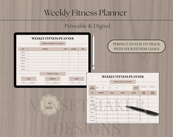 Wochenplaner | Workout Log, Mahlzeitentracker (PDF Download)