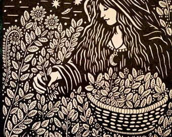 Recolector amable - ilustración dibujada a mano (IMPRESIÓN) A5.