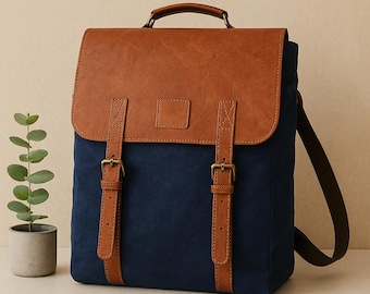 Vintage Canvas Leather Backpack