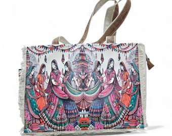 Rajwadi Indian Folk Print Shoulder Bag