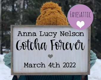 gotcha day gift, gotcha day sign, Custom Adoption Sign, adoption gifts, adoption gift for child, Official Adoption Gift, Adoption Wall Decor