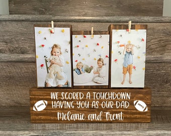 We scored a touchdown by getting you as our dad, Football Sign for Dads, Father's Day Gift, Gifts for Dads, Sports Dad Gift