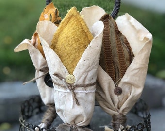 Decorazione per vassoio a più livelli con pannocchie di mais, pannocchie primitive, decorazioni per il raccolto, riempitivi per ciotole di mais, decorazioni in stile rustico, decorazioni country, vassoio autunnale a più livelli, decorazioni con pannocchie di mais
