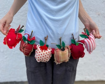 Decoración de regreso a clases, guirnalda de otoño, decoración de cosecha, guirnalda de manzanas para la decoración del aula, guirnalda de manzanas de agradecimiento al maestro para el aula.