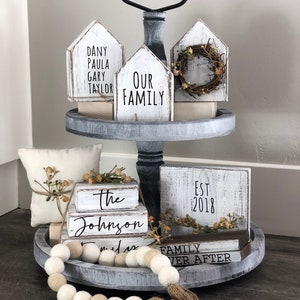 Home Sweet Home Tiered Tray Decor, Family Tiered Tray Decor, Farmhouse Tiered Tray Decor, Rustic Tiered Tray Decor, Christmas gift for mom